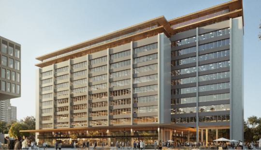 Rembrandt Park One in Amsterdam, een duurzaam gerenoveerd kantoorgebouw met BREEAM Excellent-certificering, gelegen aan het Rembrandtpark.